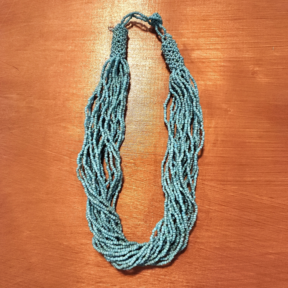 Glass Seed Bead Turquoise Necklace